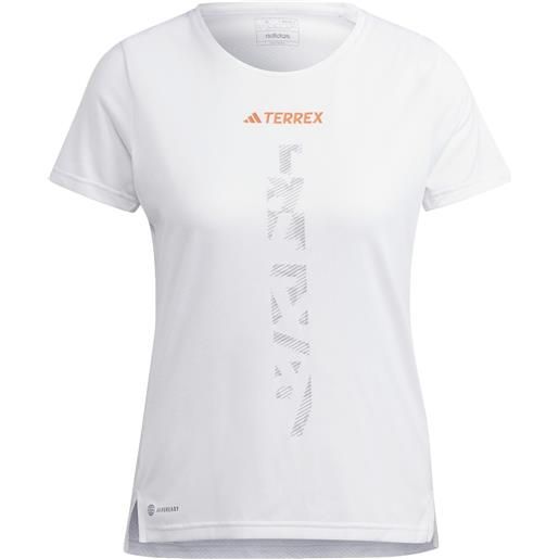 Adidas - t-shirt da trail/running - agravic t-shirt w white per donne - taglia xs, s, m, l - bianco