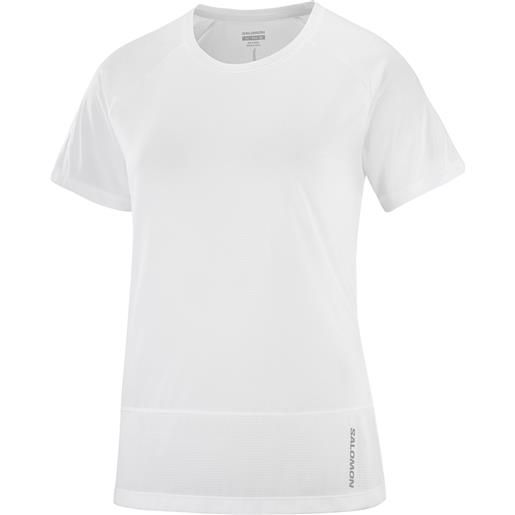 Salomon - t-shirt morbida e traspirante - t shirt cross run ss tee w white per donne - taglia xs, s, m, l - bianco