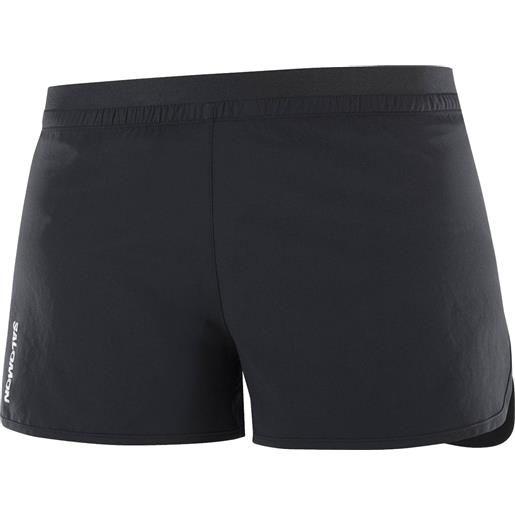 Salomon - shorts da running - cross 3'' short w deep black per donne - taglia xs, s, m, l - nero