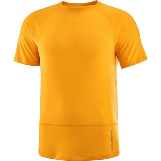 Salomon - t-shirt morbida e traspirante - cross run ss tee m zinnia per uomo - taglia m, l, xl - arancione