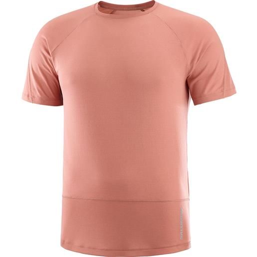 Salomon - t-shirt morbida e traspirante - cross run ss tee m light mahogany per uomo - taglia s, m, l, xl - rosa