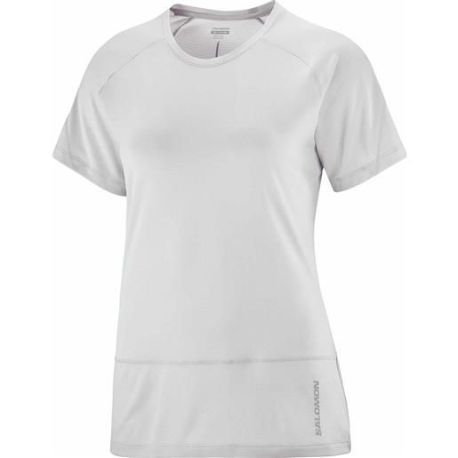 Salomon - t-shirt morbida e traspirante - cross run ss tee w gray violet per donne - taglia xs, s, m, l - grigio