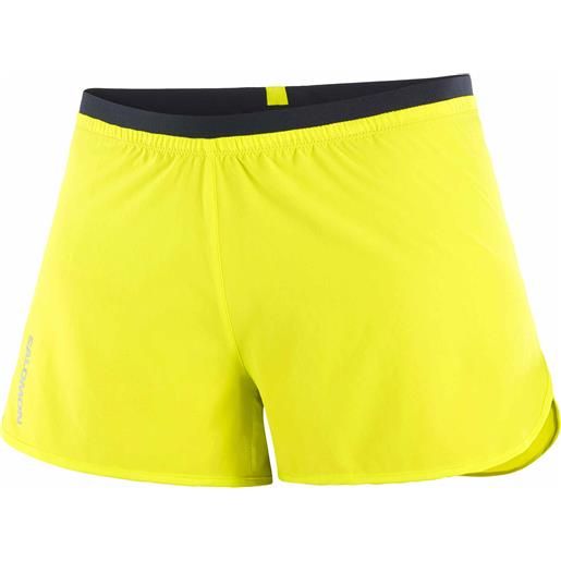 Salomon - shorts running - cross 3'' short w sulphur spring per donne - taglia xs, s, m, l - giallo