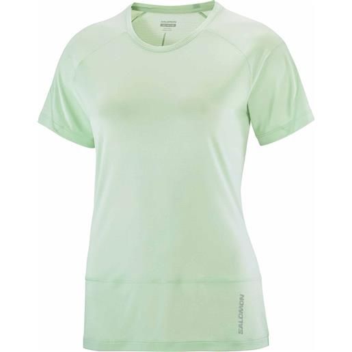 Salomon - t-shirt morbida e traspirante - cross run ss tee w aqua foam per donne - taglia xs, s, m, l - verde