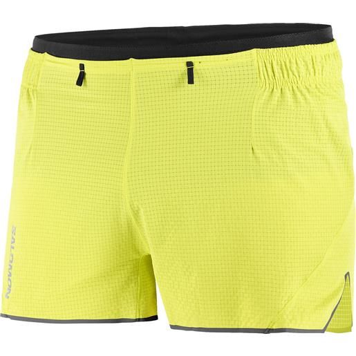 Salomon - shorts tecnici leggeri - sense aero 3'' shorts m sulphur spring per uomo - taglia s, m, l - giallo