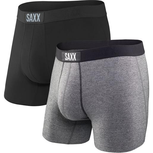 Saxx Underwear - confezione da 2 comodi boxer - vibe boxer brief 2pk black grey per uomo - taglia m, l, xl - grigio