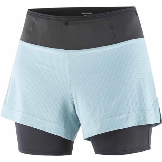 Salomon - shorts da trail - sense aero 2in1 short w arona per donne in silicone - taglia xs, s, m, l - blu