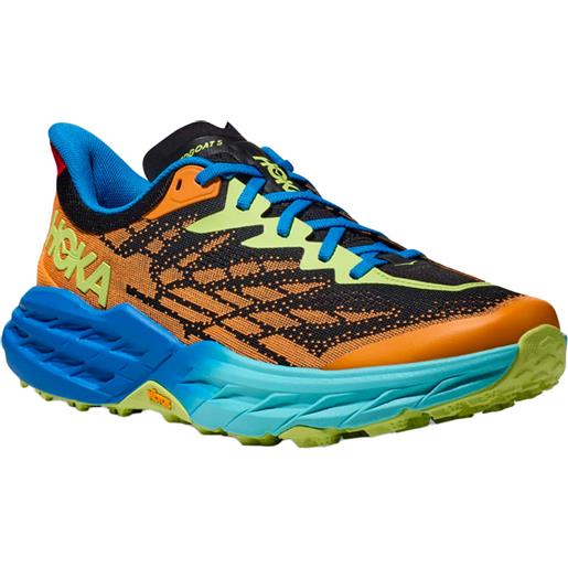 Hoka - scarpe da trail - speedgoat 5 m solar flare / diva blue per uomo - taglia 7,7.5,8,8.5,9,9.5,10,10.5,11,11.5,12 - arancione