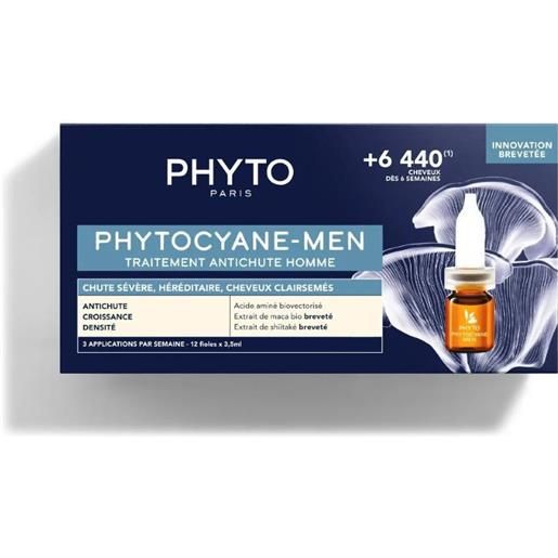 PHYTO (LABORATOIRE NATIVE IT.) phytocyane fiale uomo caduta severa dei capelli - trattamento anticaduta severa e capelli diradati - 12 fiale - 1 mese di trattamento