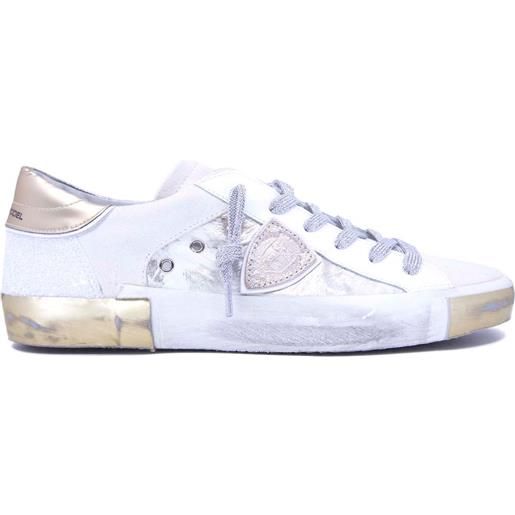 Philippe Model sneakers prsx low glitter pony blanc argent