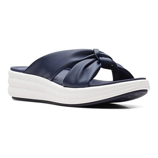 Clarks drift ave, sandali bassi donna, blu scuro sintetico, 42 eu