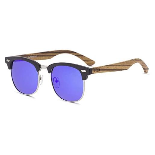 Ocean Sunglasses fashion cool polarized bamboo unisex sunglasses men women ocean brown, occhiali da sole