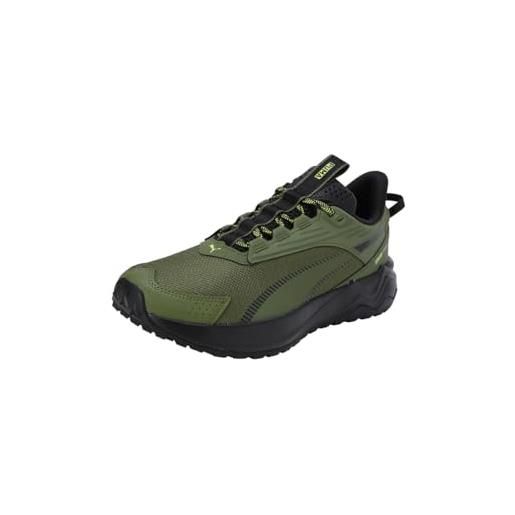 Puma unisex adults extend lite trail road running shoes, olive green-puma black, 44 eu
