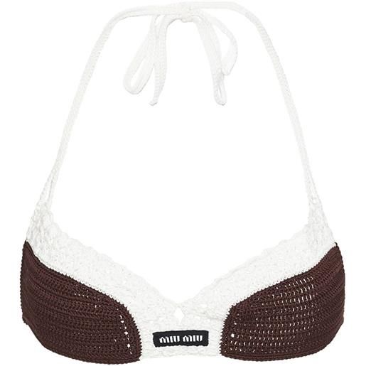 Miu Miu reggiseno con applicazione - marrone