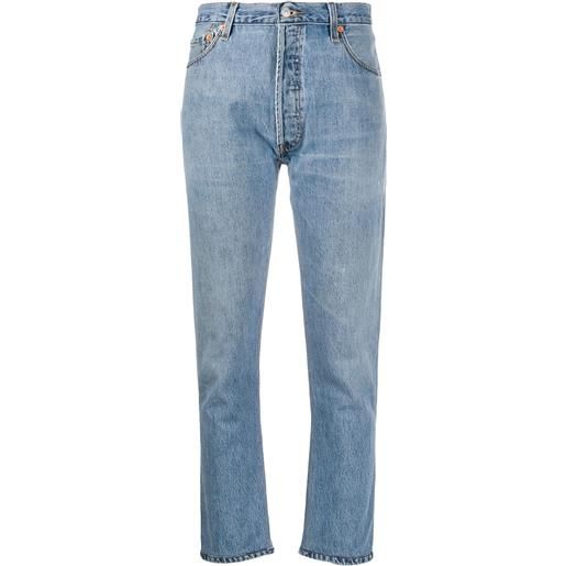 RE/DONE jeans crop a vita alta - blu