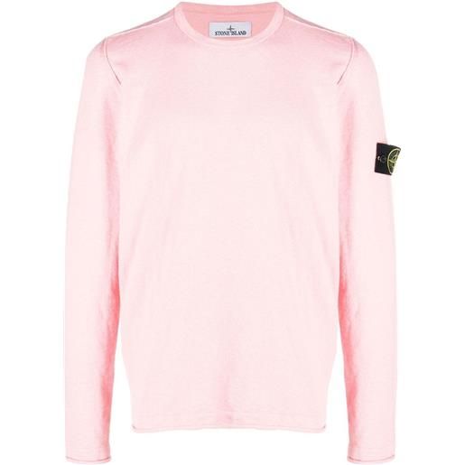 Stone Island maglione girocollo con applicazione compass - rosa