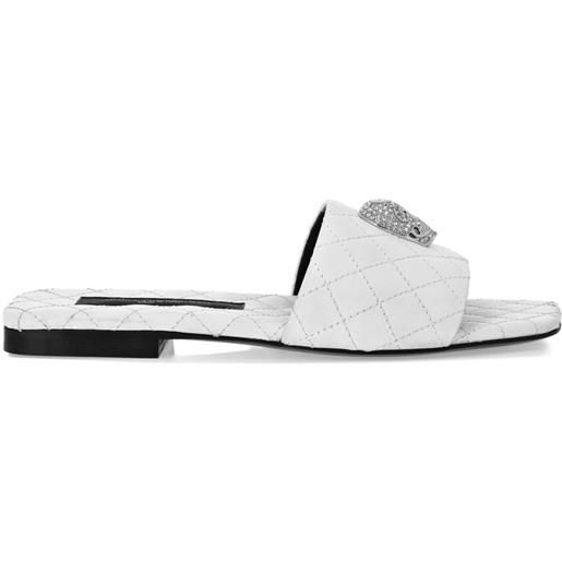 Philipp Plein sandali slides con decorazione - bianco