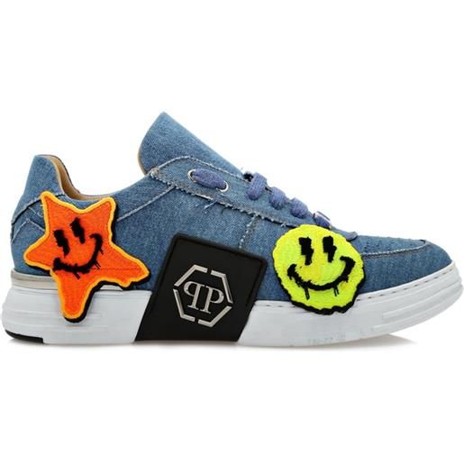 Philipp Plein sneakers denim smile graffiti - blu