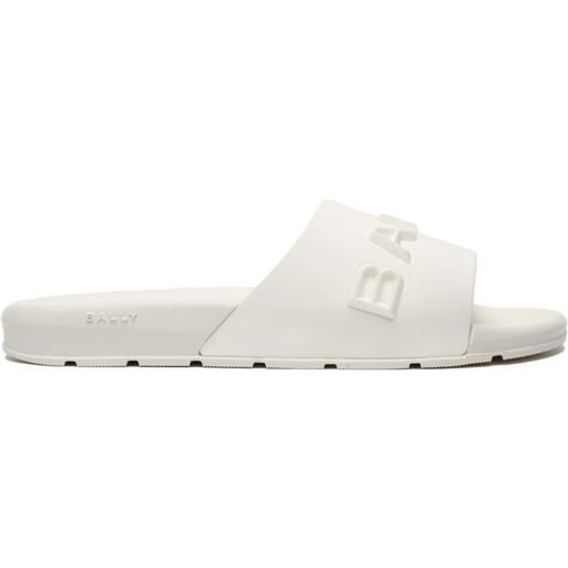 Bally sandali slides con logo goffrato - bianco