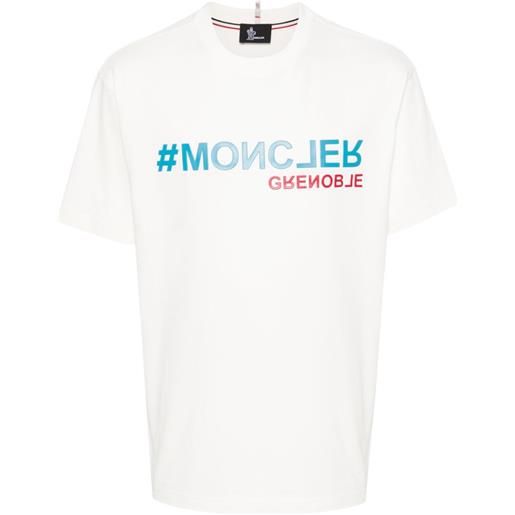 Moncler Grenoble t-shirt con applicazione logo - bianco