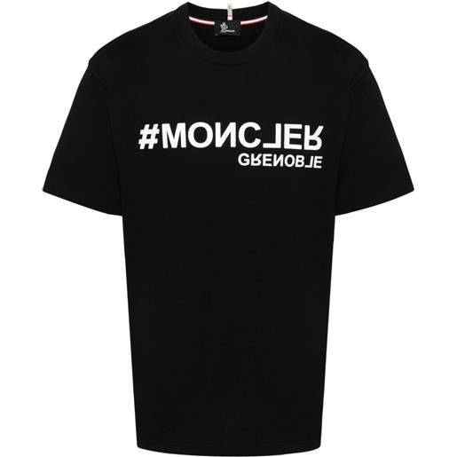 Moncler Grenoble t-shirt con applicazione logo - nero
