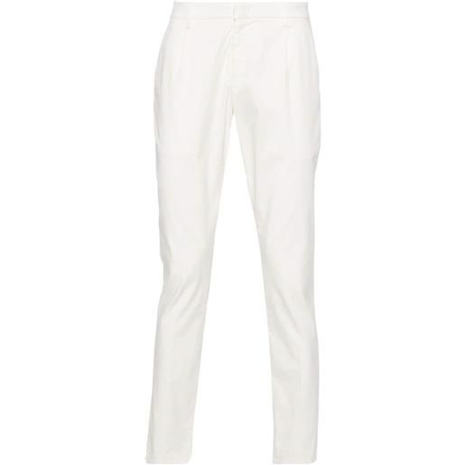 DONDUP pantaloni svasati con placca logo - bianco