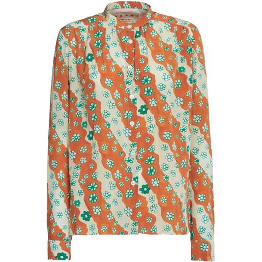 Marni camicia a fiori - marrone