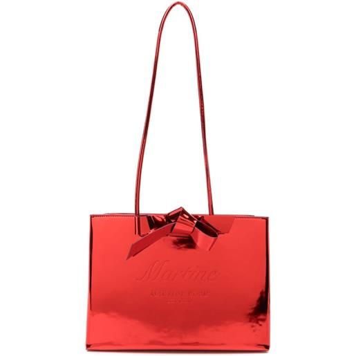 Martine Rose borsa tote con logo goffrato - rosso