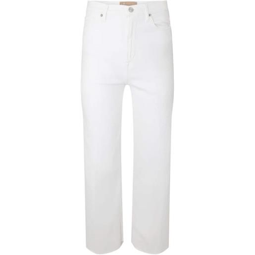 7 For All Mankind jeans jo crop a vita alta - bianco