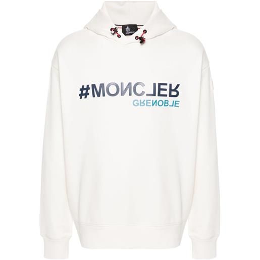 Moncler Grenoble felpa con applicazione logo - bianco