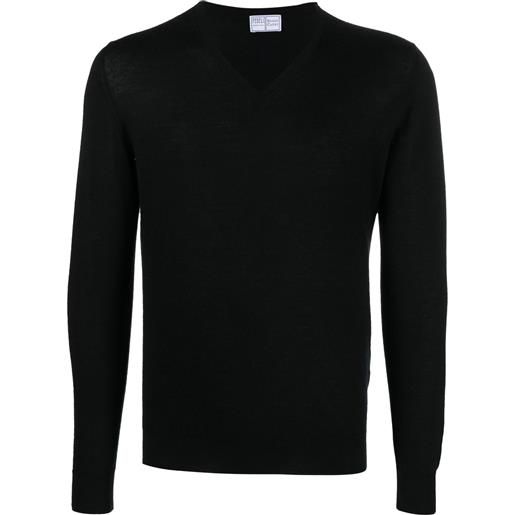 Fedeli maglione con scollo a v - nero