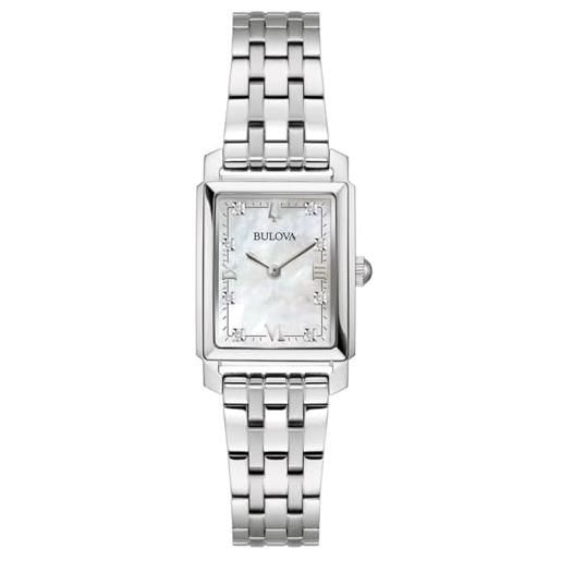 Bulova orologio analogico classico donna con cinturino in acciaio inossidabile 96p244