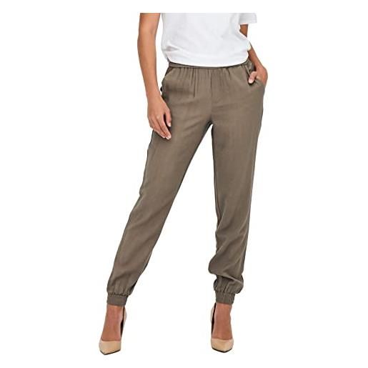 Only onlkelda emery mw pull-up pants pnt noos pantaloni, beige (humus), 40w / 30l donna