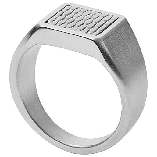 Skagen anello da uomo torben, lunghezza: 20 mm anello in acciaio inossidabile argento, skjm0201040