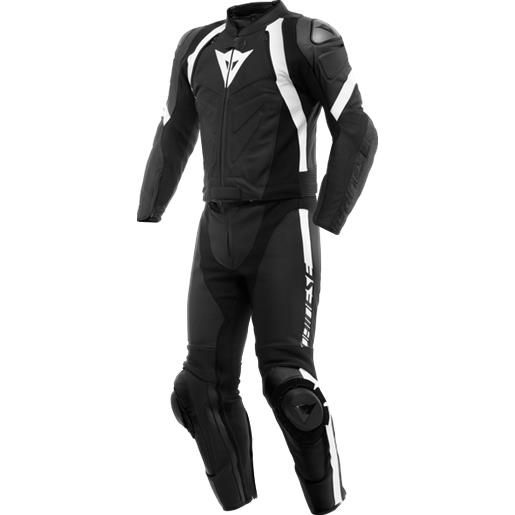 Dainese avro 4 leather 2pcs suit black-matt black-matt white | dainese