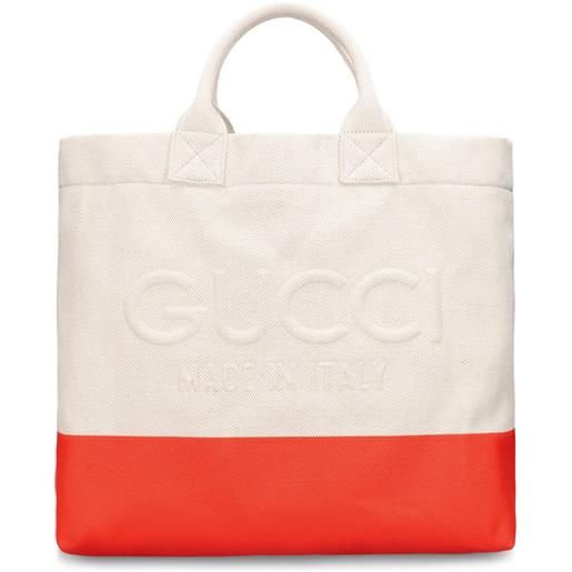 GUCCI borsa shopping piccola cabas in cotone bicolor