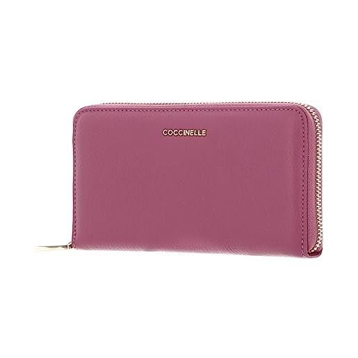 Coccinelle metallic soft wallet grained leather pulp pink
