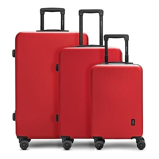 REDOLZ essentials 09 valigie rigide set di 3 valigie donna/uomo | carrelli da viaggio leggeri - materiale abs di alta qualità | 4 rulli doppi e serratura tsa