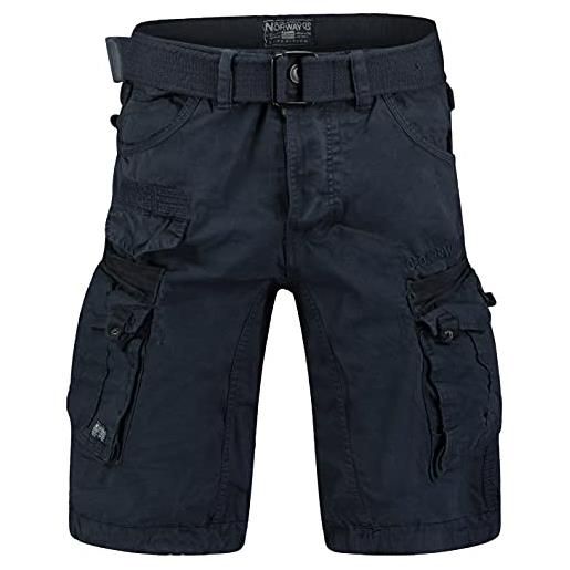 Geographical Norway brandiing- pantaloncini corti estivi da uomo, blu navy, l