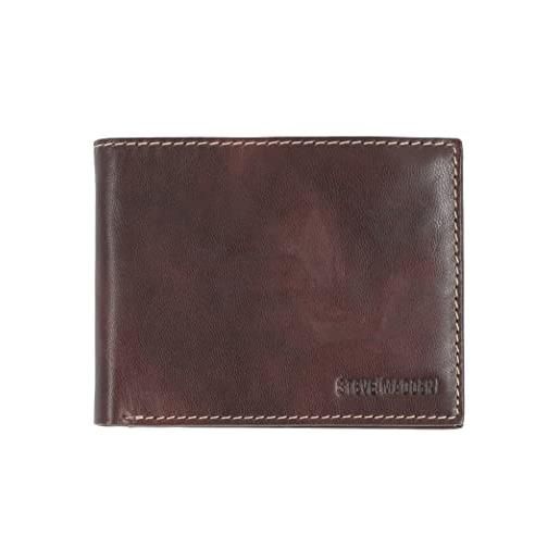 Steve madden leather rfid wallet extra capacity attached flip pocket portafogli, marrone (antiquität), taglia unica uomo