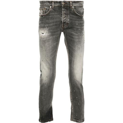 John Richmond jeans affusolati con effetto vissuto - nero