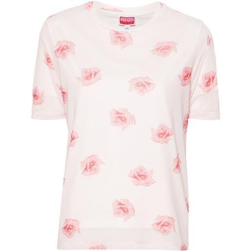 Kenzo t-shirt a fiori - rosa