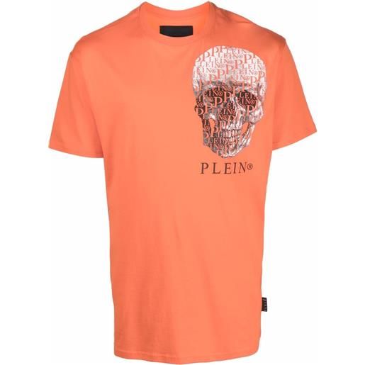 Philipp Plein t-shirt skull con stampa grafica - arancione