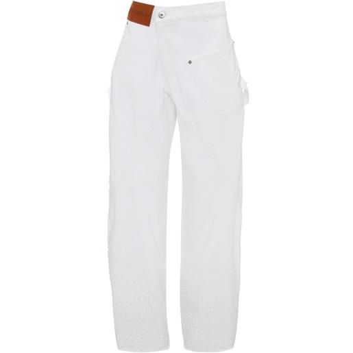 JW Anderson jeans con decorazione twisted workwear - bianco