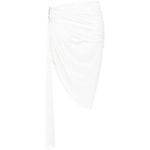 Mugler minigonna asimmetrica drappeggiata - bianco