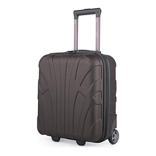 SUITLINE - valigia piccola 45x36x20 cm, bagaglio a mano easyjet in franchigia sotto il sedile, trolley da cabina leggero, 30 litri, guscio rigido in abs, titanio