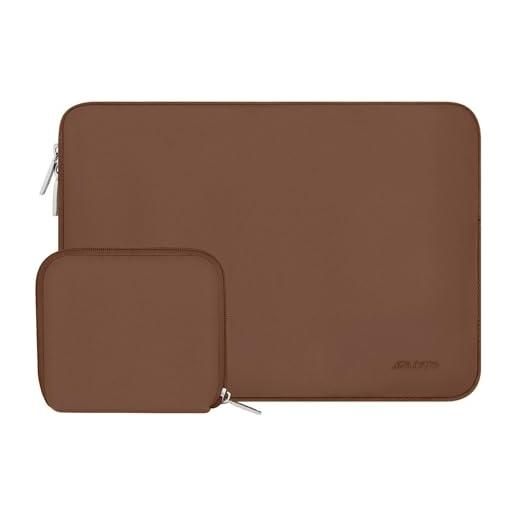 MOSISO laptop sleeve compatibile con mac. Book air/pro, 13-13,3 pollici notebook, compatibile con mac. Book pro 14 m3 m2 m1 pro max 2023-2021, neoprene borsa custodia con piccolo case, caramello marrone