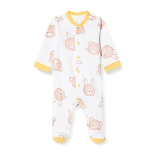 Chicco tutina con apertura frontale, pigiamino per bambino e neonato unisex - bimbi 0-24, bianco e arancione, 56