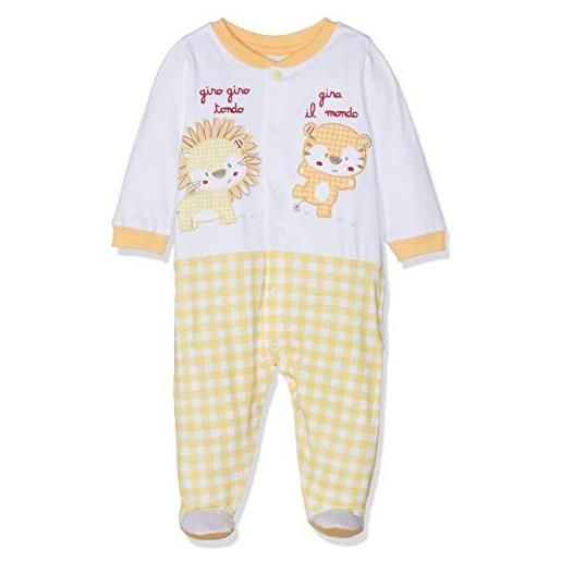 Chicco tutina con apertura frontale, pigiamino per bambino e neonato unisex - bimbi 0-24, bianco e arancione, 56