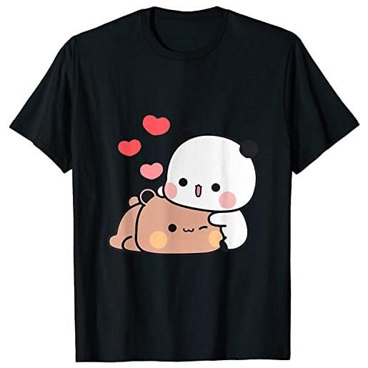 EdvenA panda bear hug bubu dudu valentines days funny gift unisex t-shirt (black, 4xl)